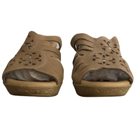 SPRING STEP Sandals Women's Size 9.5/10 Tan Neutral Leather Boho Shoe Heel - Picture 5 of 10